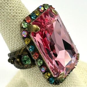 Sorrelli Crystal Pink Band Ring
